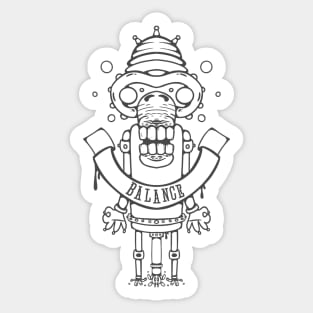 meditating character black Sticker